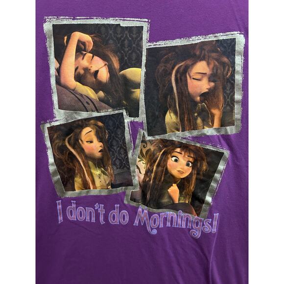 Disney Parks Frozen Sleepshirt "I don't do Mornings!" Purple Adult One Size - Picture 2 of 4